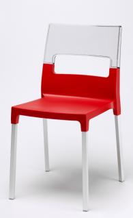 Модерен стол червено и прозрачно